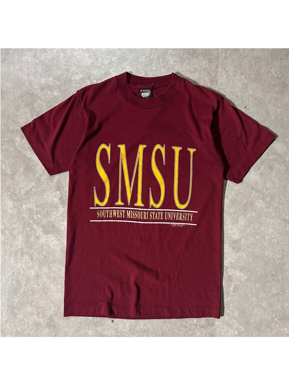 90's Vintage Missouri State University Script Maroon T-Shirt -M